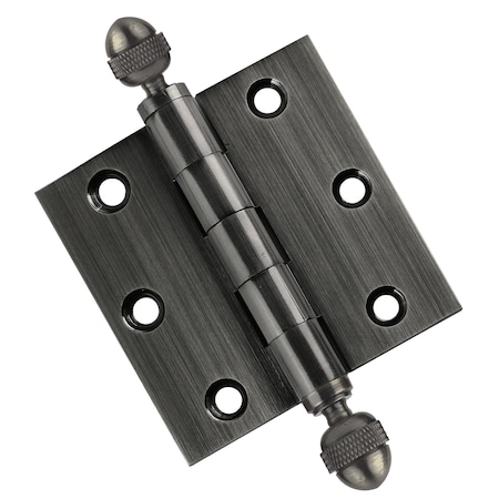 Embassy 3 x 3 Solid Brass Hinge, Pewter Finish with Acorn Tips 3030US17AA-1